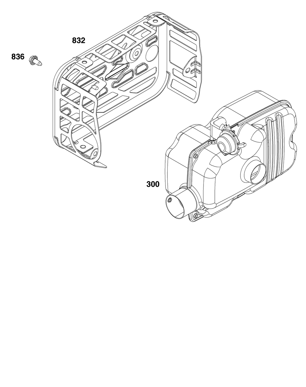 Exhaust Group Diagram and Parts List for 115P02-0013-F1 100000 - 19Z999 Briggs and Stratton Engine